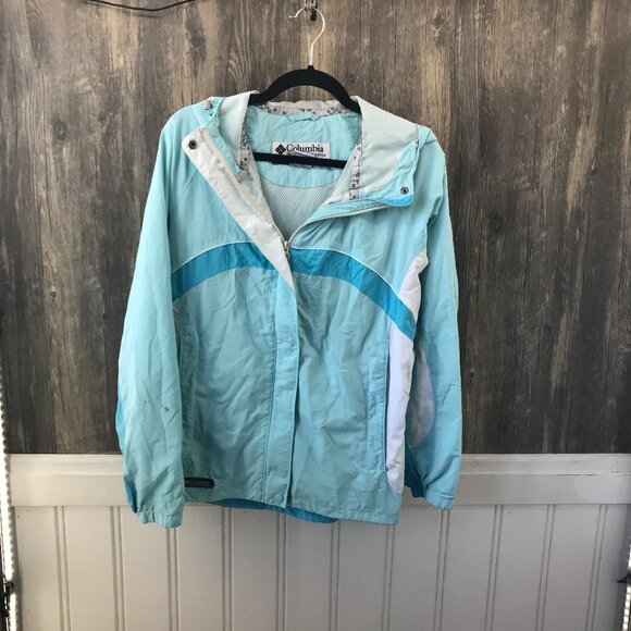 Columbia lightweight blue full zip packable jacket size M - Picture 1 of 4